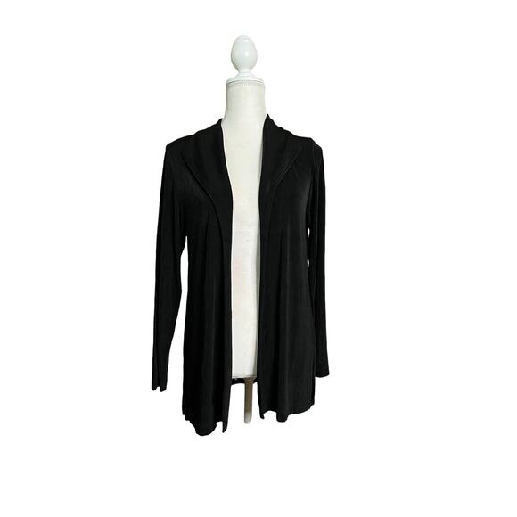 Chicos traveler’s Sweaters - Chicos traveler’s women black open front cardigan suit sz 1 long sleeve